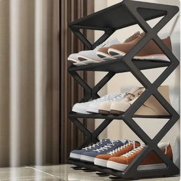 4 Layer X Shap Stackable Shoe Rack Shoe Stand Support Home Door Entrance Shoes Rack Space Saving Cabinet Shoe Storage Organizer